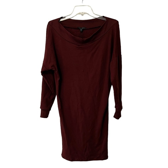 NEW Indah Body Baby Ruth Boatneck Mini Dress in Port Size 1 US Small Burgundy - Picture 9 of 15